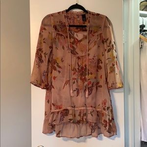 S Buckle Floral Print Tunic